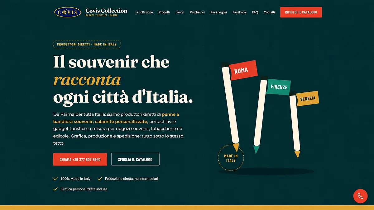 Homepage del progetto Covis Collection